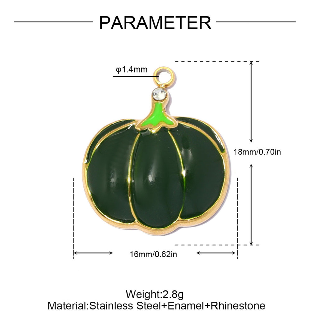 6pcs/pack Stainless Steel Enamel Eggplant Pumpkin DIY Charms Crab Lobster Necklace Pendant Woman Vegetable Jewelry Wholesale