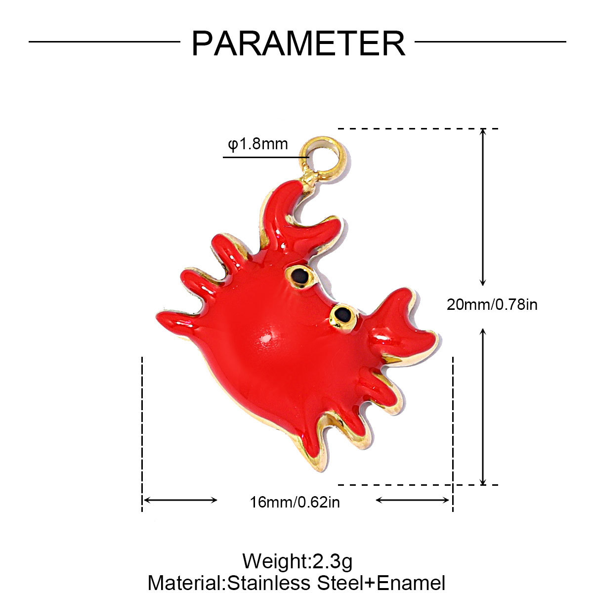 6pcs/pack Stainless Steel Enamel Eggplant Pumpkin DIY Charms Crab Lobster Necklace Pendant Woman Vegetable Jewelry Wholesale
