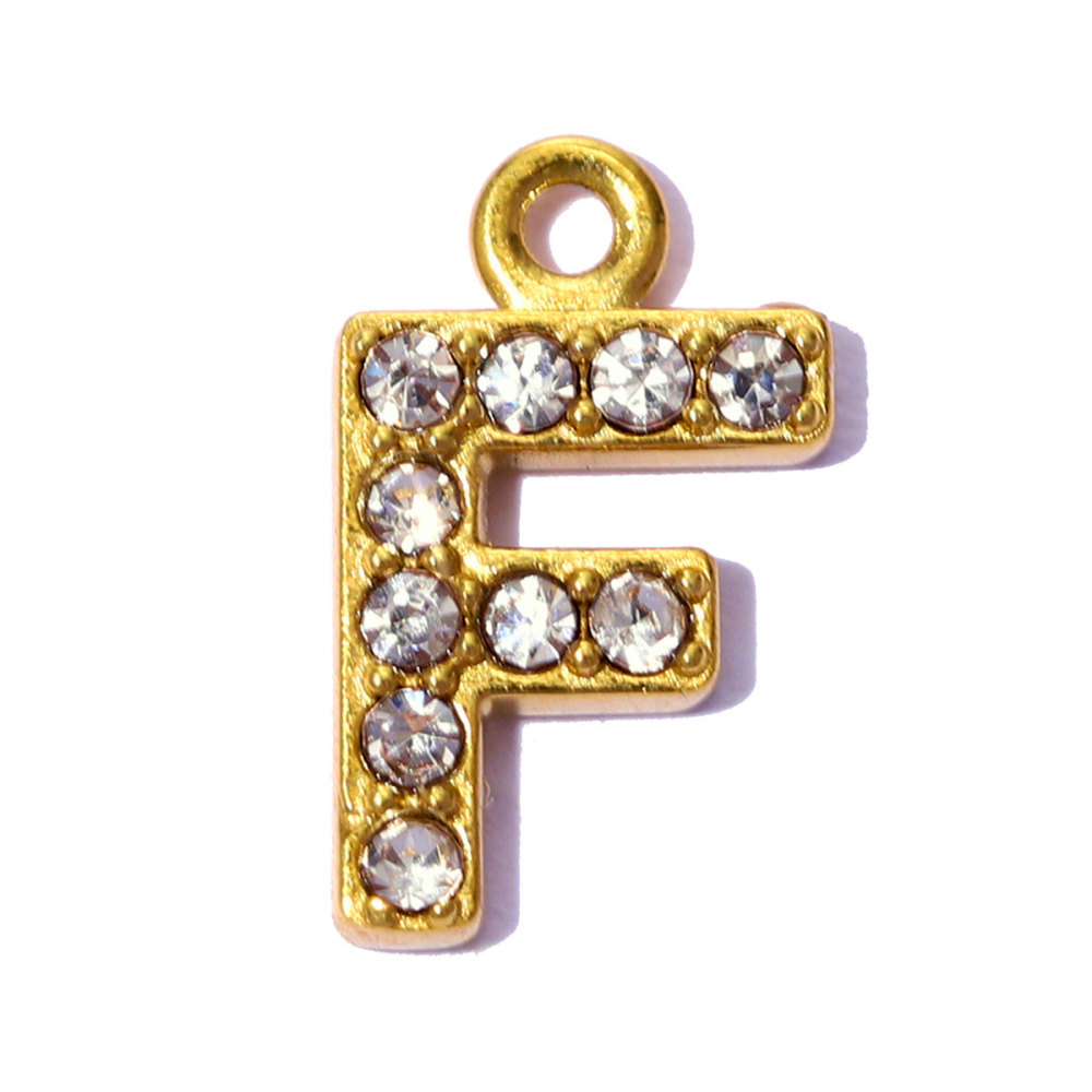 6pcs/pack Stainless Steel Rhinestone A-Z Initial Name DIY Earring Charms English Letter Alphabet Necklace Pendant Woman Jewelry