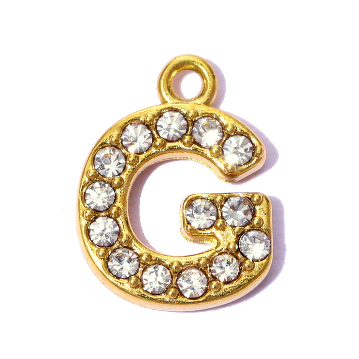 6pcs/pack Stainless Steel Rhinestone A-Z Initial Name DIY Earring Charms English Letter Alphabet Necklace Pendant Woman Jewelry