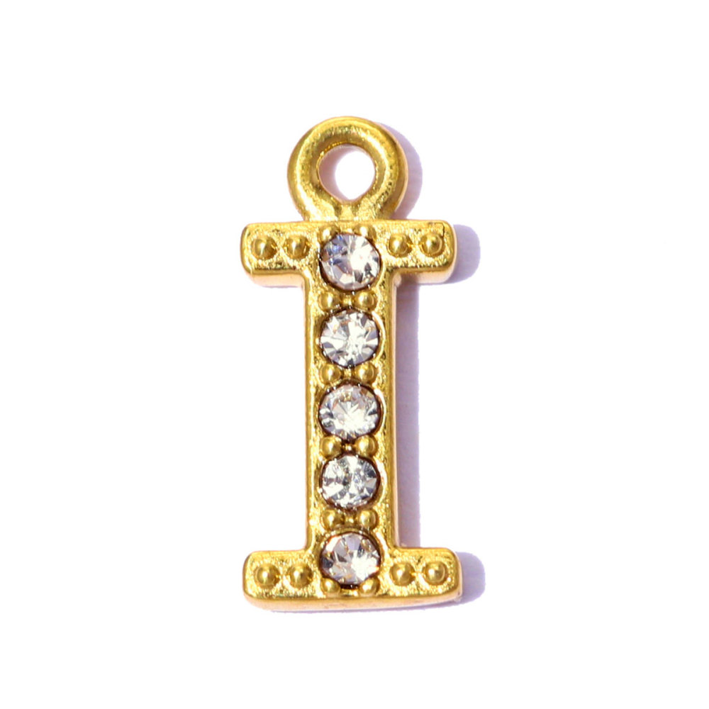 6pcs/pack Stainless Steel Rhinestone A-Z Initial Name DIY Earring Charms English Letter Alphabet Necklace Pendant Woman Jewelry