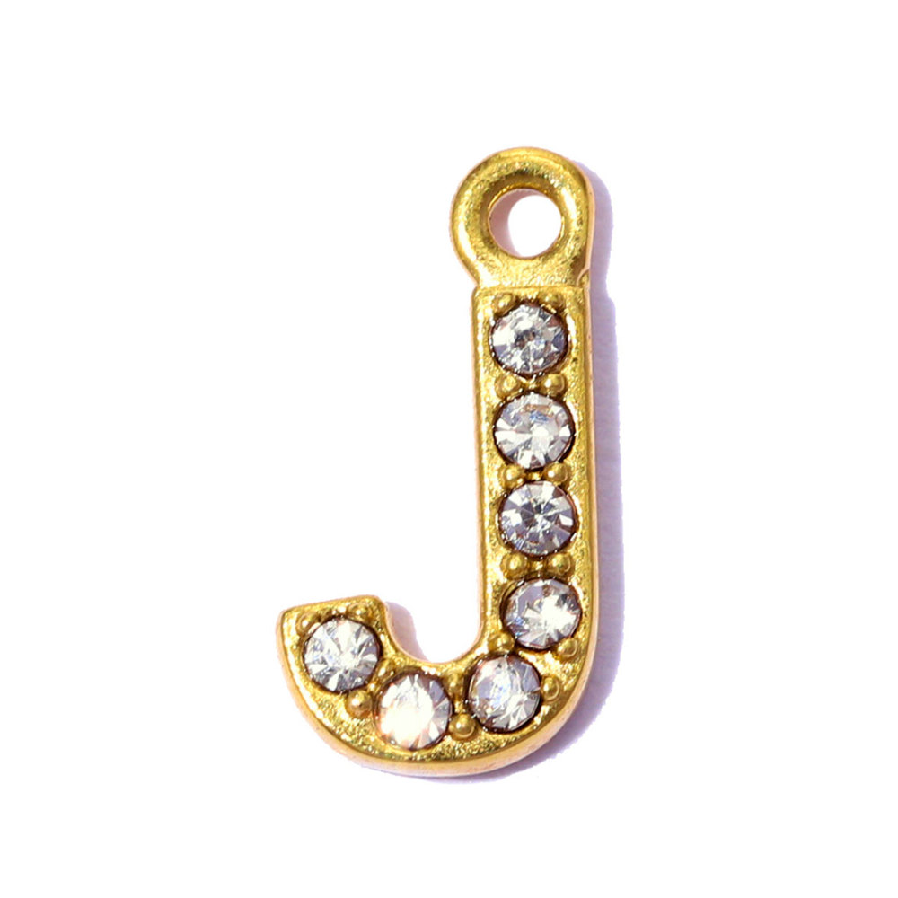 6pcs/pack Stainless Steel Rhinestone A-Z Initial Name DIY Earring Charms English Letter Alphabet Necklace Pendant Woman Jewelry