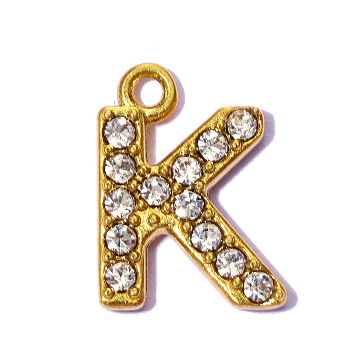 6pcs/pack Stainless Steel Rhinestone A-Z Initial Name DIY Earring Charms English Letter Alphabet Necklace Pendant Woman Jewelry