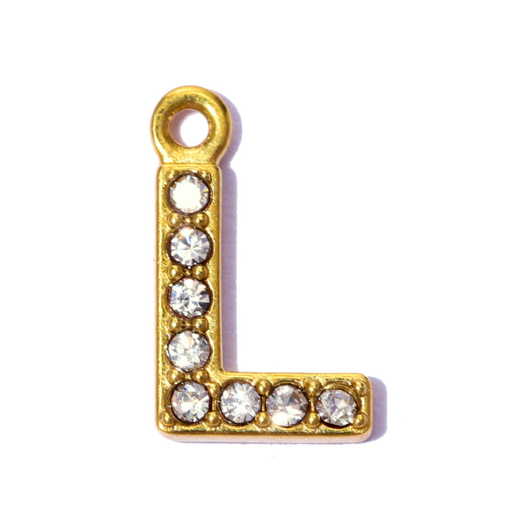 6pcs/pack Stainless Steel Rhinestone A-Z Initial Name DIY Earring Charms English Letter Alphabet Necklace Pendant Woman Jewelry