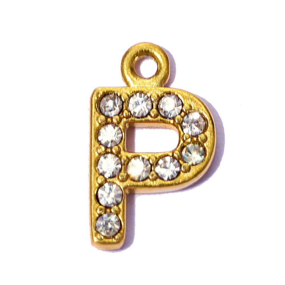 6pcs/pack Stainless Steel Rhinestone A-Z Initial Name DIY Earring Charms English Letter Alphabet Necklace Pendant Woman Jewelry