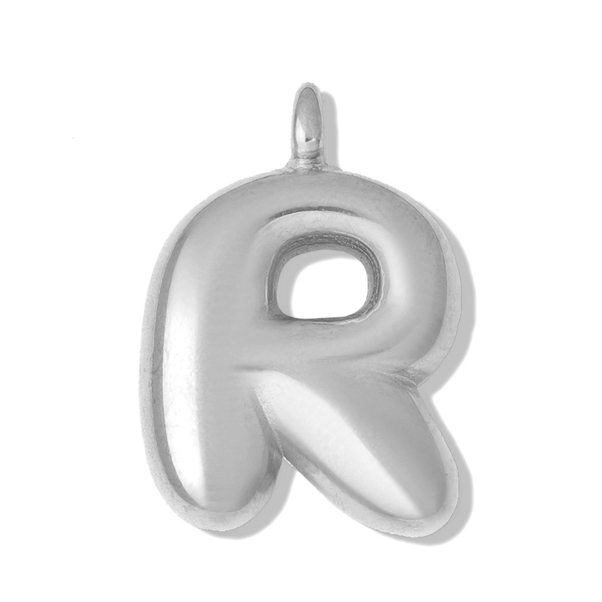6pcs/pack Stainless Steel Bubble Initial Name DIY Charms A-Z Alphabet Necklace Pendant Woman Shoe Accessory Jewelry Wholesale