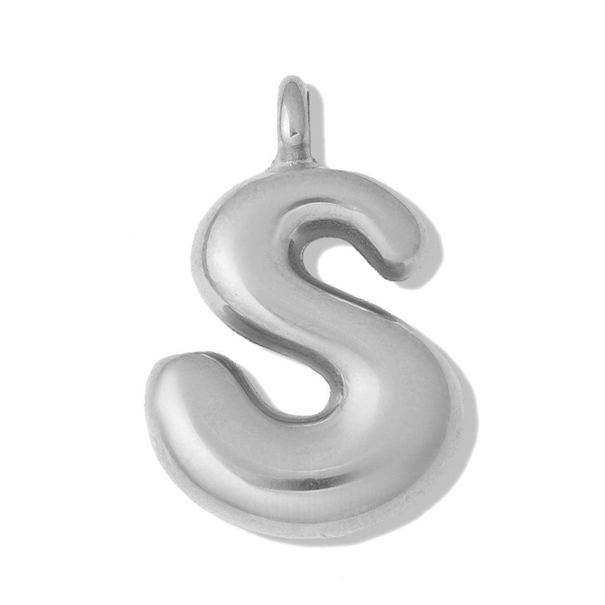 6pcs/pack Stainless Steel Bubble Initial Name DIY Charms A-Z Alphabet Necklace Pendant Woman Shoe Accessory Jewelry Wholesale