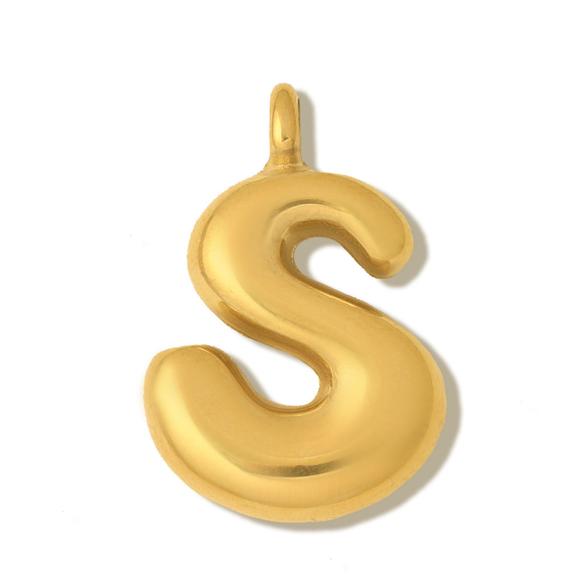 6pcs/pack Stainless Steel Mirror Polish Bubble Capital Letter DIY Charms Initial Letter Necklace Pendant Woman Shoe Accessory Wholesale