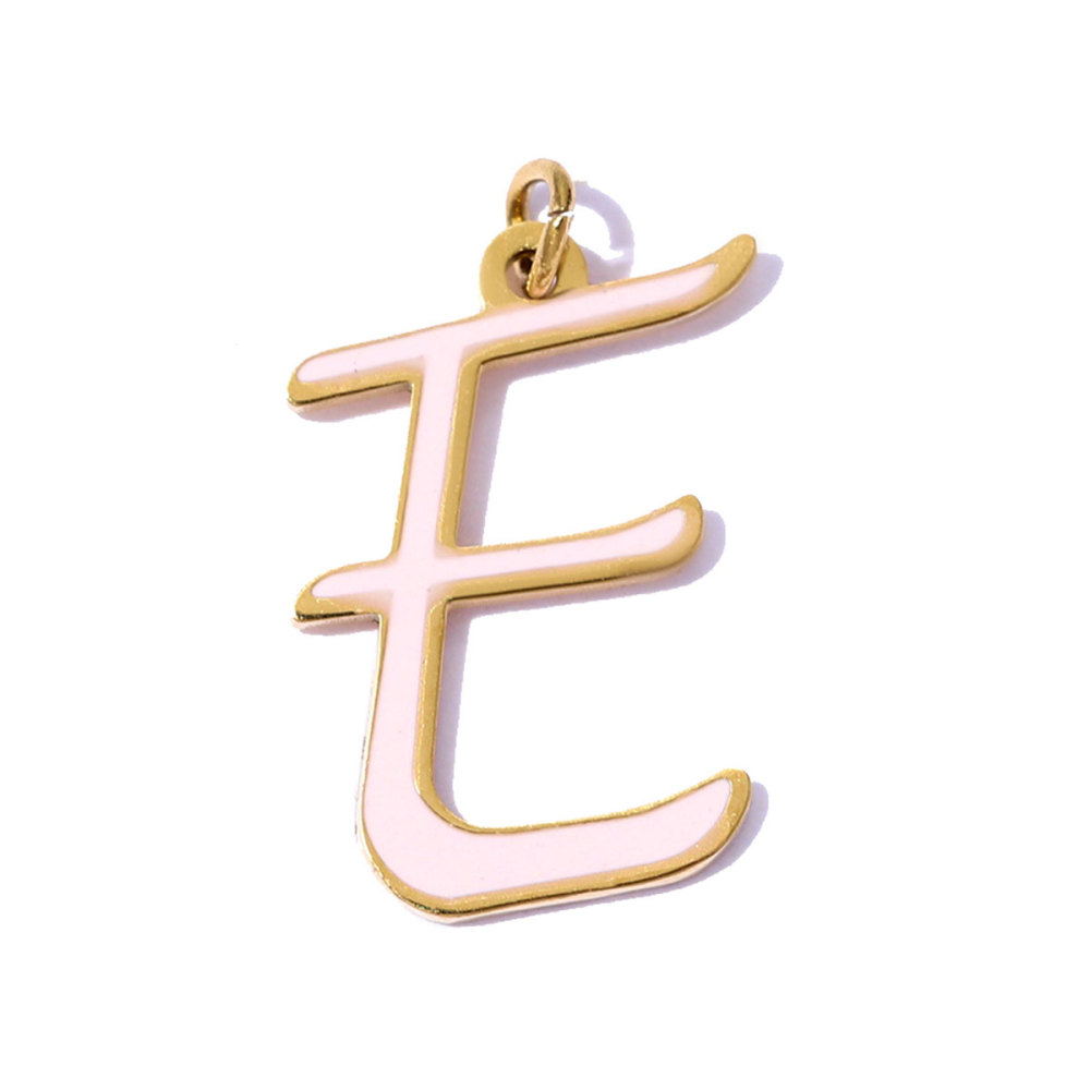 6pcs/pack Stainless Steel Enamel A-Z English Alphabet DIY Charms Initial Letter Necklace Pendant Woman Name Jewelry Wholesale