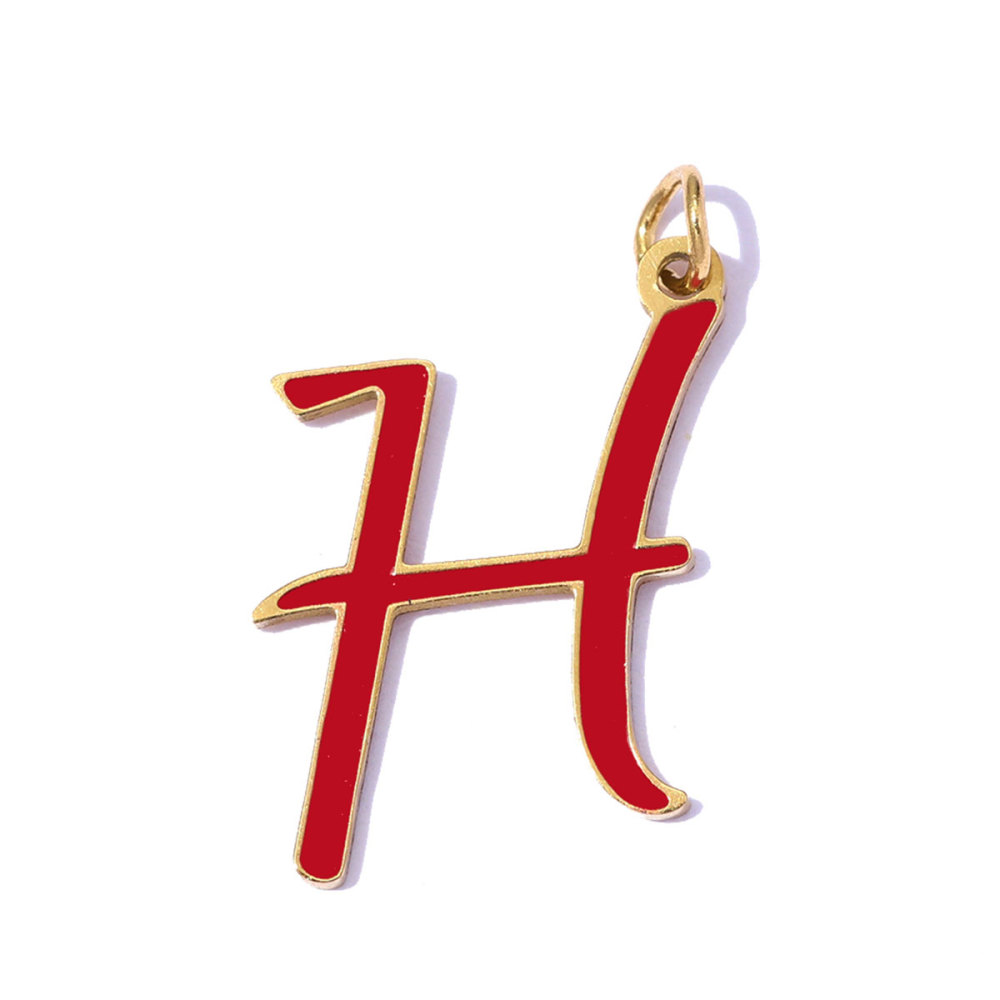 6pcs/pack Stainless Steel Enamel A-Z English Alphabet DIY Charms Initial Letter Necklace Pendant Woman Name Jewelry Wholesale