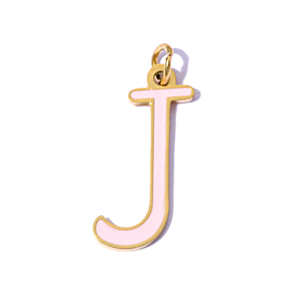6pcs/pack Stainless Steel Enamel A-Z English Alphabet DIY Charms Initial Letter Necklace Pendant Woman Name Jewelry Wholesale