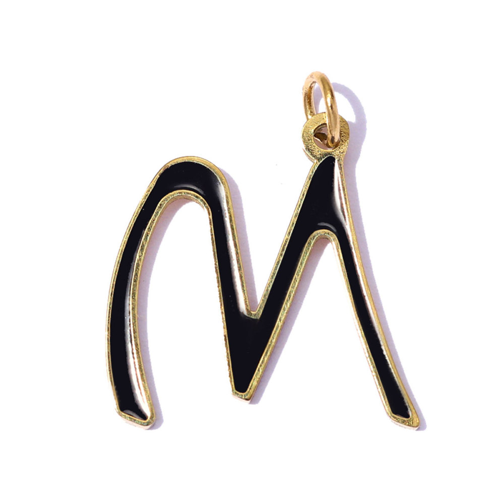 6pcs/pack Stainless Steel Enamel A-Z English Alphabet DIY Charms Initial Letter Necklace Pendant Woman Name Jewelry Wholesale