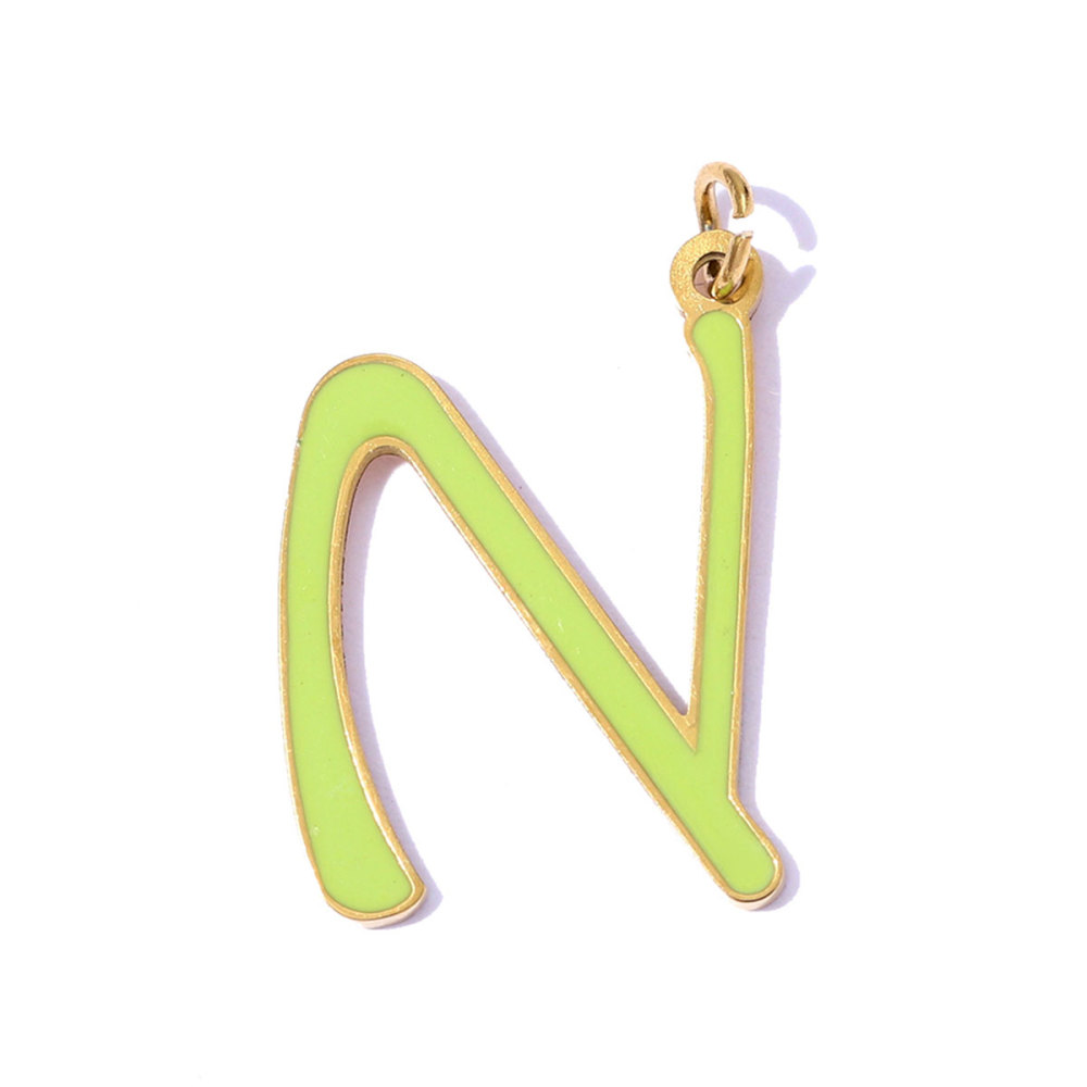 6pcs/pack Stainless Steel Enamel A-Z English Alphabet DIY Charms Initial Letter Necklace Pendant Woman Name Jewelry Wholesale