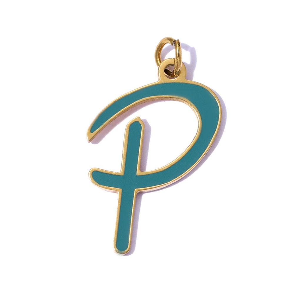6pcs/pack Stainless Steel Enamel A-Z English Alphabet DIY Charms Initial Letter Necklace Pendant Woman Name Jewelry Wholesale