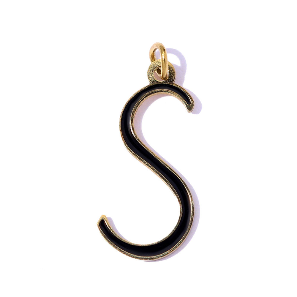 6pcs/pack Stainless Steel Enamel A-Z English Alphabet DIY Charms Initial Letter Necklace Pendant Woman Name Jewelry Wholesale