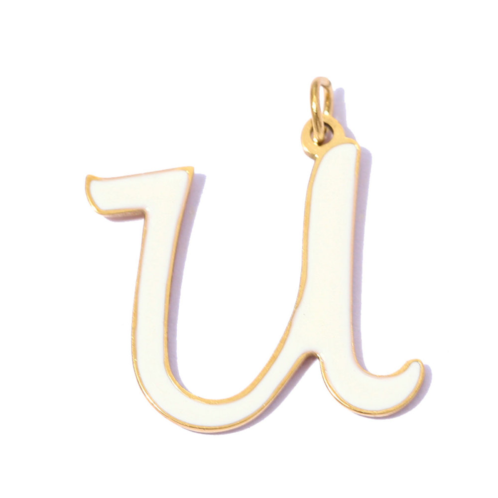 6pcs/pack Stainless Steel Enamel A-Z English Alphabet DIY Charms Initial Letter Necklace Pendant Woman Name Jewelry Wholesale