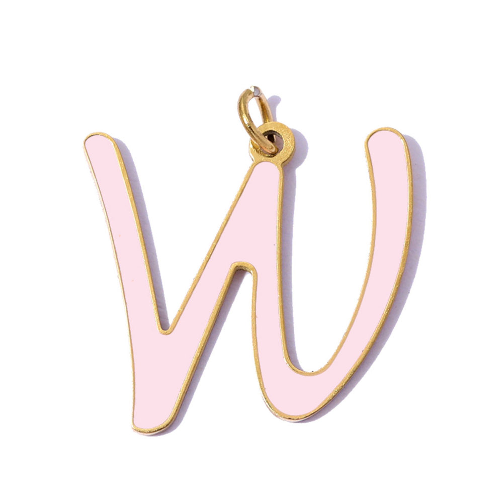 6pcs/pack Stainless Steel Enamel A-Z English Alphabet DIY Charms Initial Letter Necklace Pendant Woman Name Jewelry Wholesale