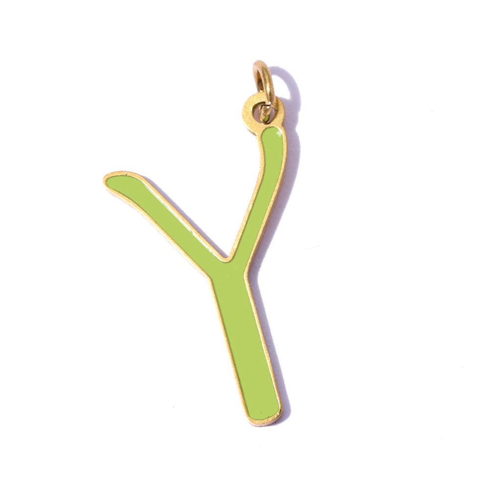 6pcs/pack Stainless Steel Enamel A-Z English Alphabet DIY Charms Initial Letter Necklace Pendant Woman Name Jewelry Wholesale