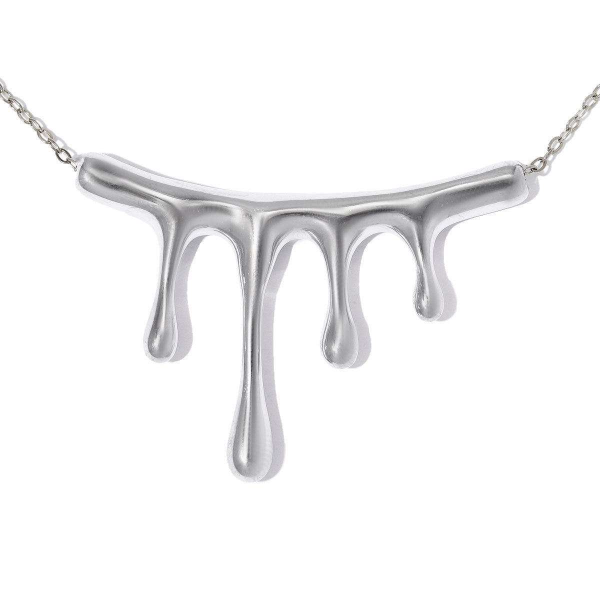 6pcs/pack Stainless Steel Lava Waterdrop DIY Charms Irregular Tube Necklace Pendants Woman Fashion Jewelry Wholesale