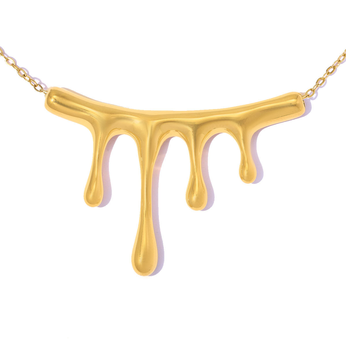 6pcs/pack Stainless Steel Lava Waterdrop DIY Charms Irregular Tube Necklace Pendants Woman Fashion Jewelry Wholesale
