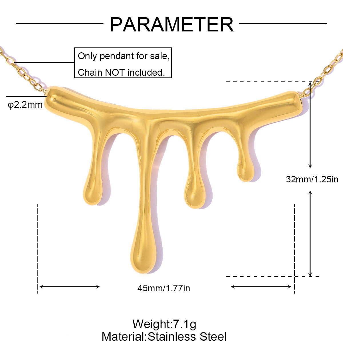 6pcs/pack Stainless Steel Lava Waterdrop DIY Charms Irregular Tube Necklace Pendants Woman Fashion Jewelry Wholesale