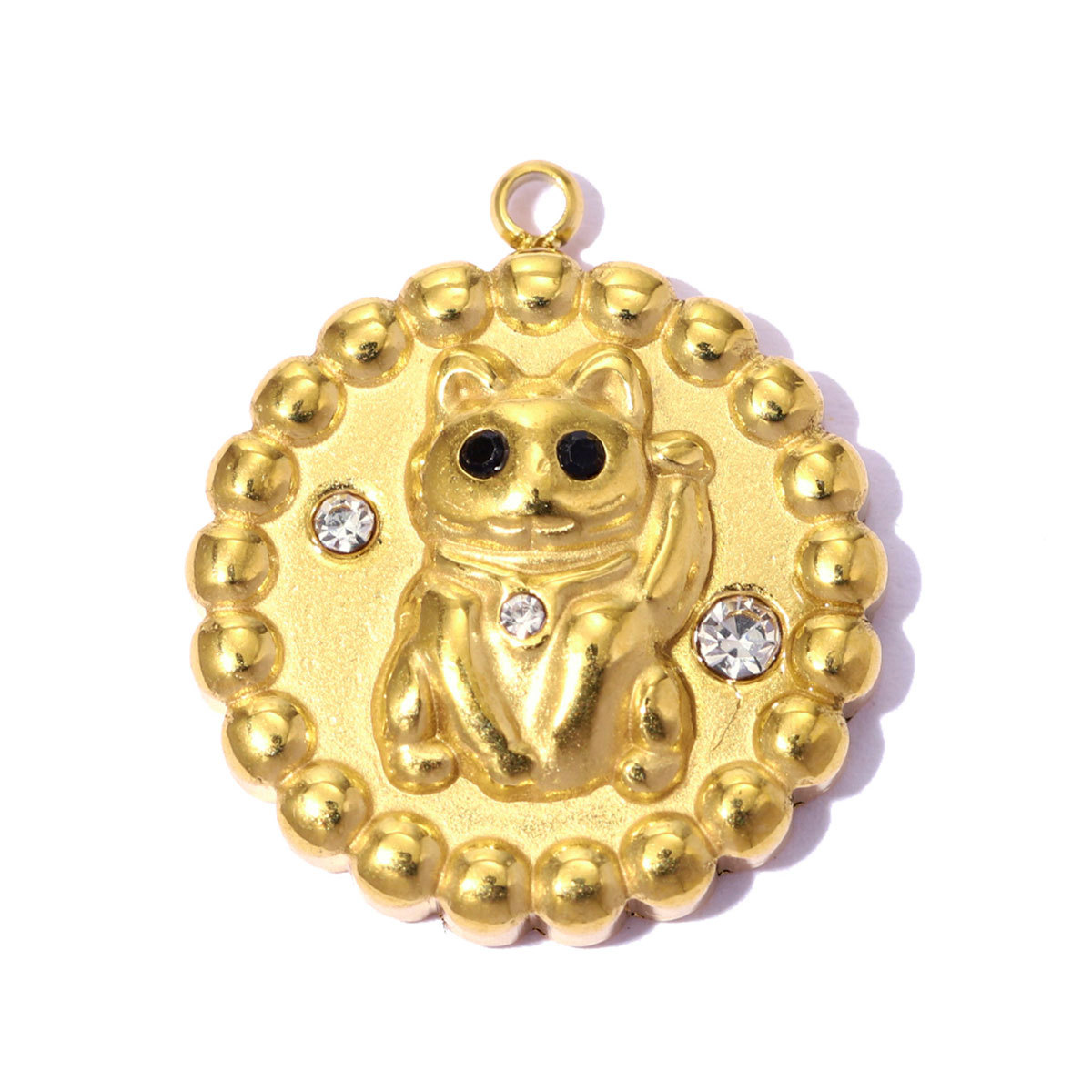 6pcs/pack Stainless Steel Rhinestone Round Fish Tail DIY Charms Cat Star Necklace Pendants Abalone shell Shoe Accessory Wholesale
