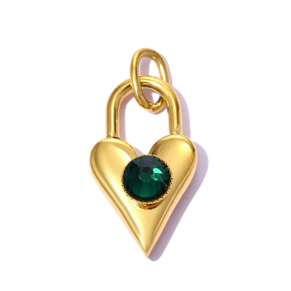 6pcs/pack Stainless Steel Rhinestone Love Heart Lock DIY Bracelet Charms Dog Paw Necklace Pendants Shoe Accessory Wholesale
