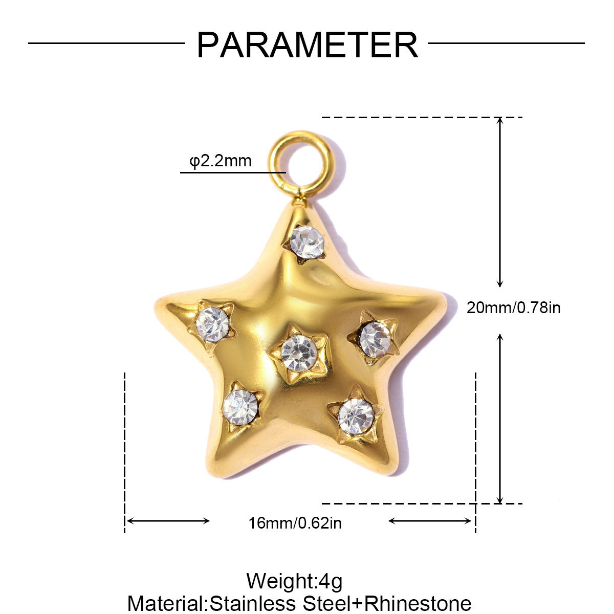 6pcs/pack Stainless Steel Rhinestone Love Heart Lock DIY Bracelet Charms Dog Paw Necklace Pendants Shoe Accessory Wholesale