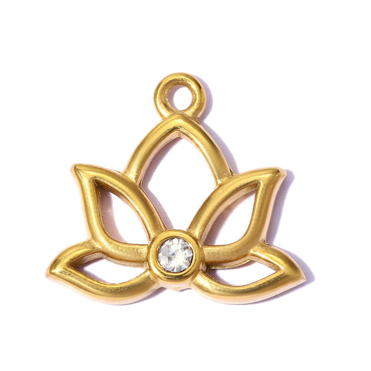 6pcs/pack French Stainless Steel Rhinestone Cross Lotus DIY Charms Zircon Suqare Necklace Pendants Enamel Heart Jewelry Wholesale