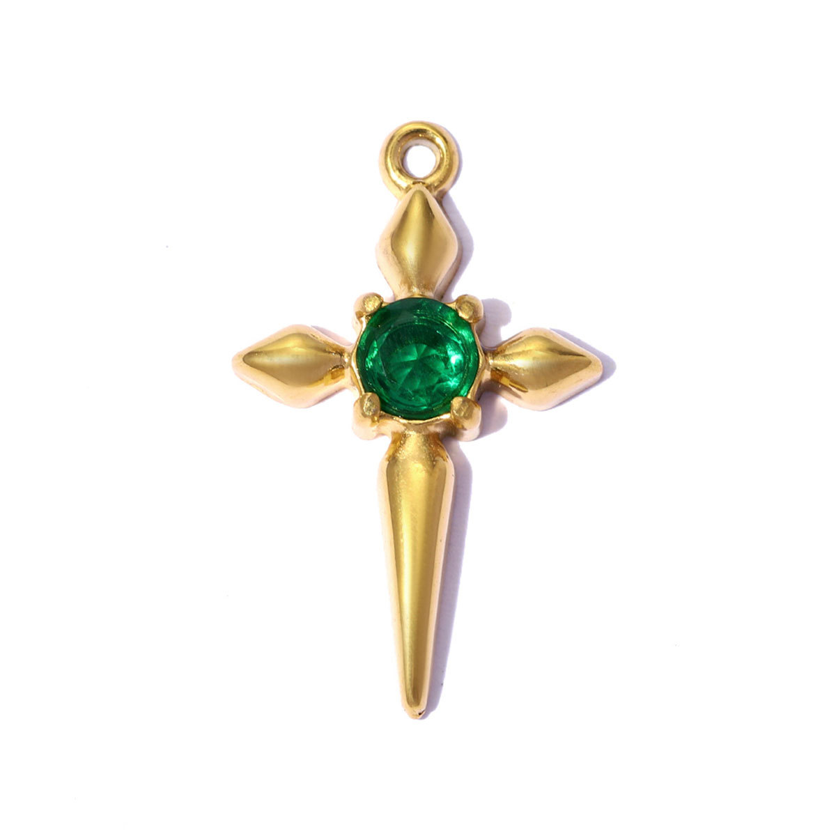 6pcs/pack French Retro 12x19mm Stainless Steel Zircon Cross DIY Earring Charms Star Necklace Pendants Woman Jewelry Wholesale