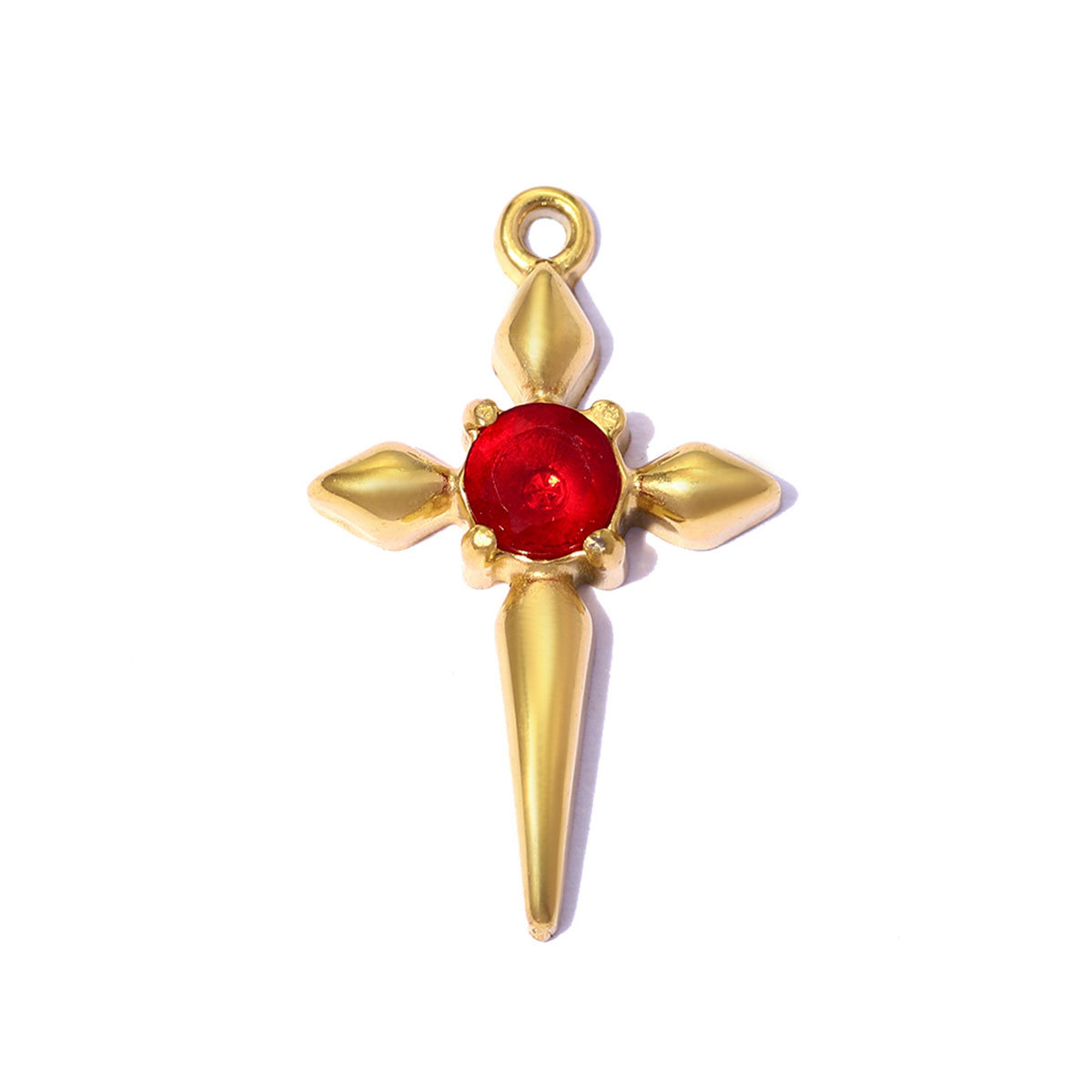 6pcs/pack French Retro 12x19mm Stainless Steel Zircon Cross DIY Earring Charms Star Necklace Pendants Woman Jewelry Wholesale