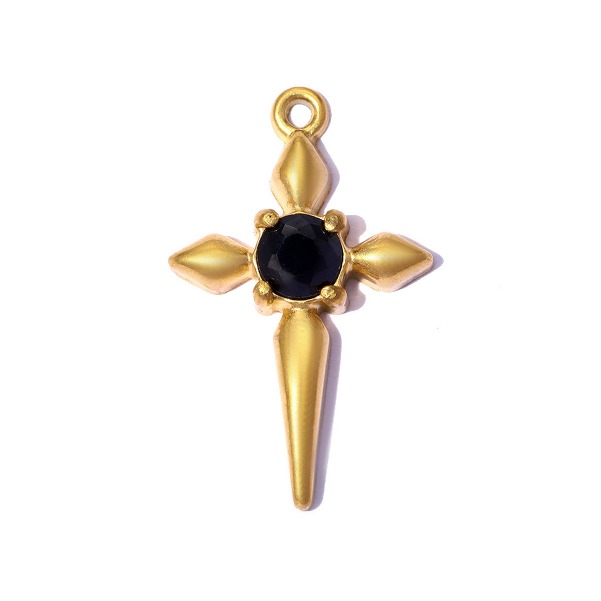 6pcs/pack French Retro 12x19mm Stainless Steel Zircon Cross DIY Earring Charms Star Necklace Pendants Woman Jewelry Wholesale