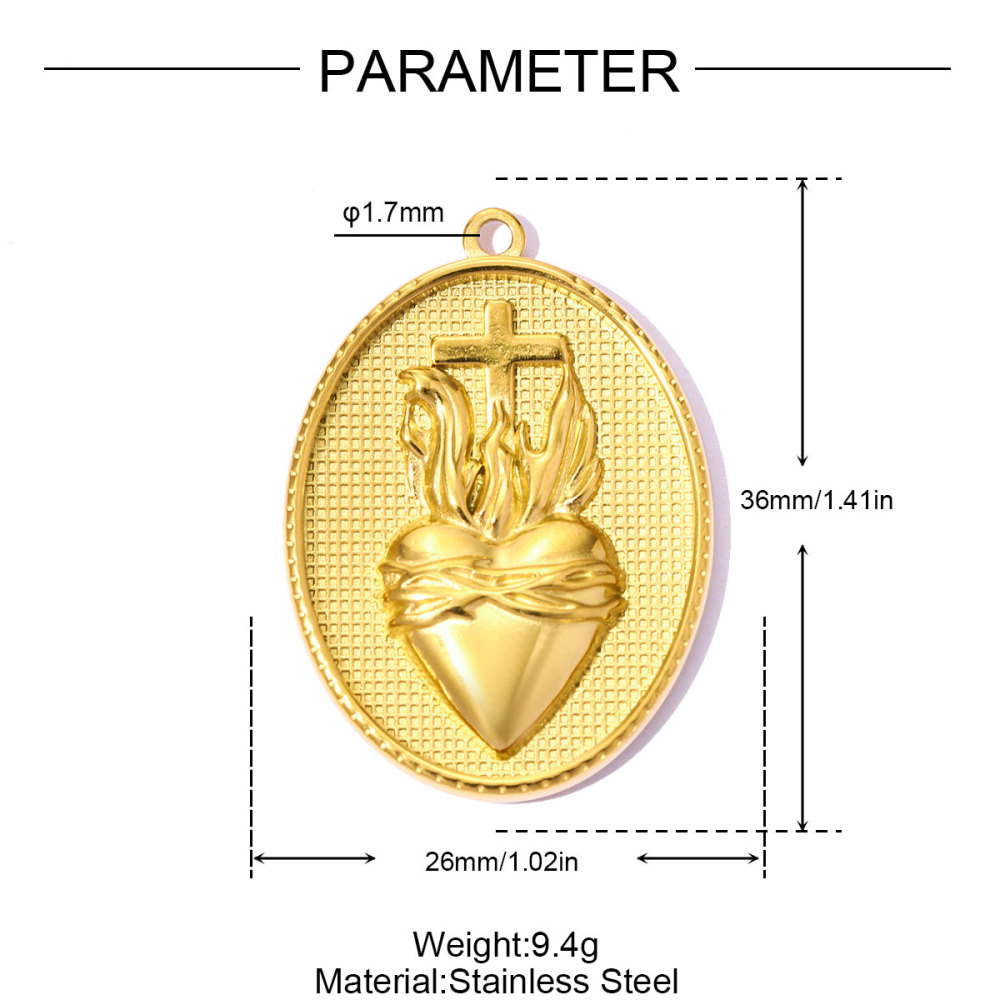 6pcs/pack Stainless Steel Holy Mother Virgin Mary Jesus DIY Charms Dinosaur Cross Necklace Pendants Woman Faith Jewelry Wholesale