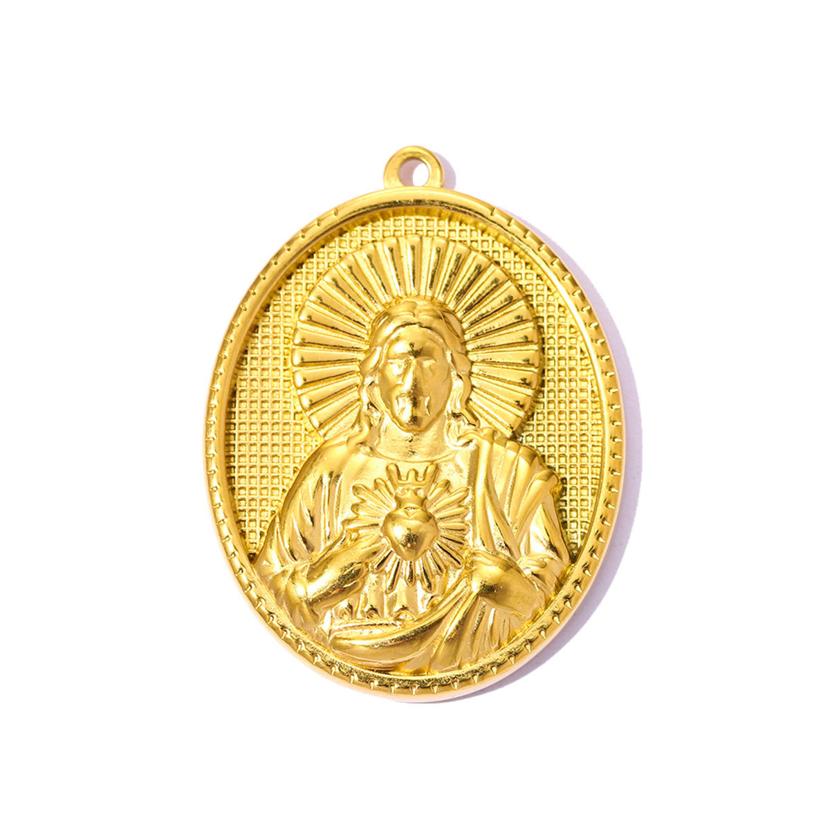 6pcs/pack Stainless Steel Holy Mother Virgin Mary Jesus DIY Charms Dinosaur Cross Necklace Pendants Woman Faith Jewelry Wholesale