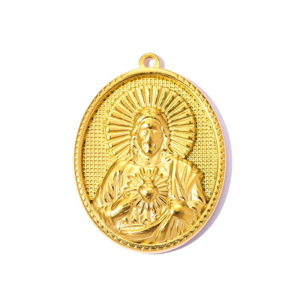 6pcs/pack Stainless Steel Holy Mother Virgin Mary Jesus DIY Charms Dinosaur Cross Necklace Pendants Woman Faith Jewelry Wholesale
