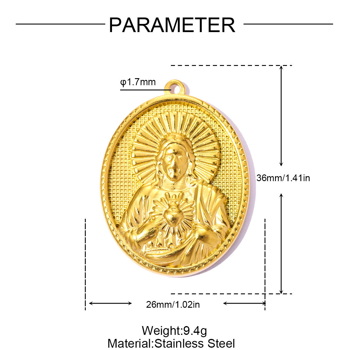 6pcs/pack Stainless Steel Holy Mother Virgin Mary Jesus DIY Charms Dinosaur Cross Necklace Pendants Woman Faith Jewelry Wholesale