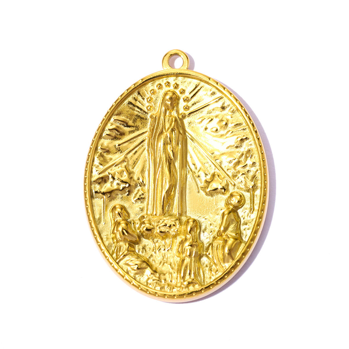 6pcs/pack Stainless Steel Holy Mother Virgin Mary Jesus DIY Charms Dinosaur Cross Necklace Pendants Woman Faith Jewelry Wholesale