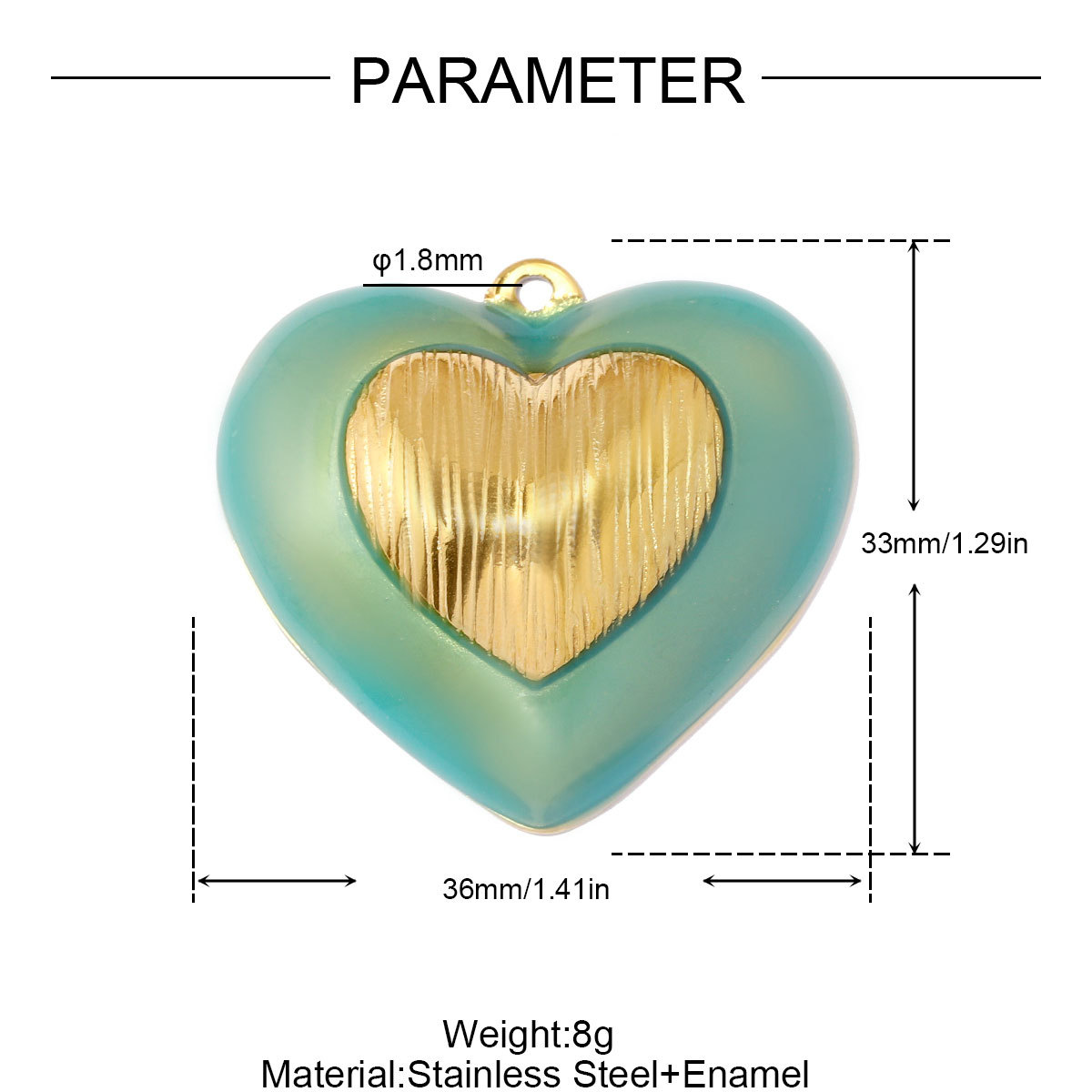 6pcs/pack Stainless Steel Cat Eye Suqare DIY Earring Charms Love Heart Necklace Pendants Woman Enamel Flower Jewelry Wholesale