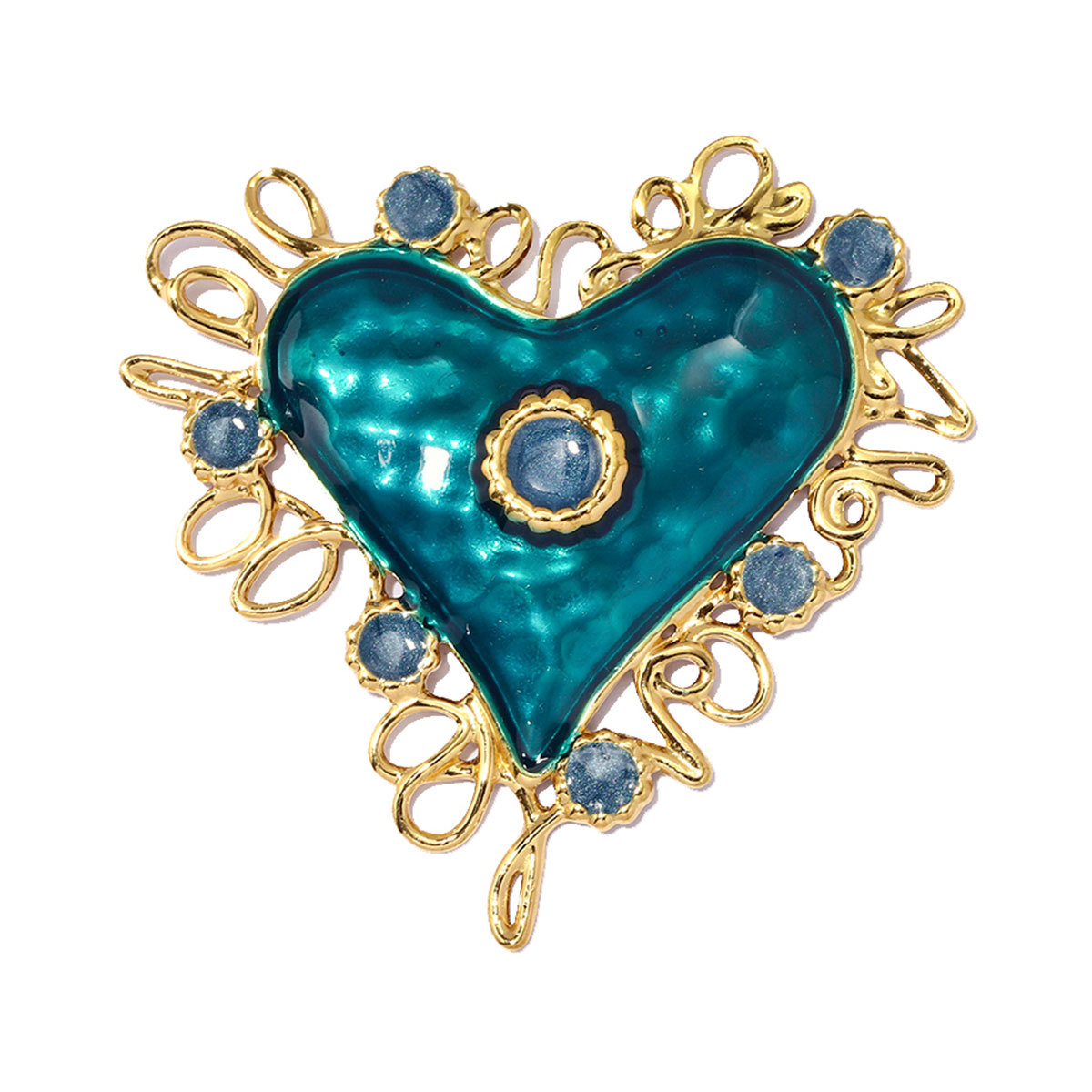 6pcs/pack Stainless Steel Cat Eye Suqare DIY Earring Charms Love Heart Necklace Pendants Woman Enamel Flower Jewelry Wholesale