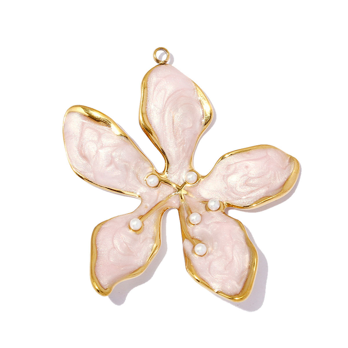 6pcs/pack Stainless Steel Cat Eye Suqare DIY Earring Charms Love Heart Necklace Pendants Woman Enamel Flower Jewelry Wholesale