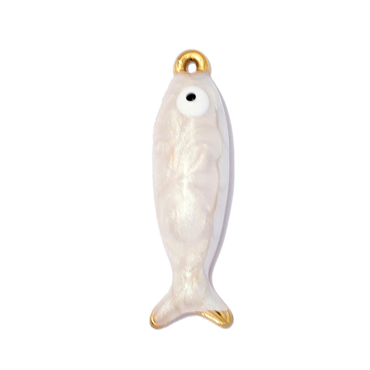 6pcs/pack Stainless Steel Natural Stone Evil Eye DIY Charms Enamel Fish Necklace Pendants Woman Heart Lock Jewelry Wholesale