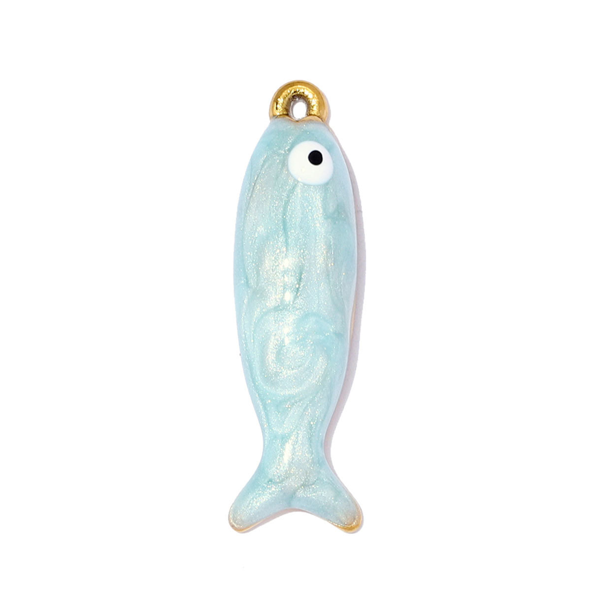 6pcs/pack Stainless Steel Natural Stone Evil Eye DIY Charms Enamel Fish Necklace Pendants Woman Heart Lock Jewelry Wholesale