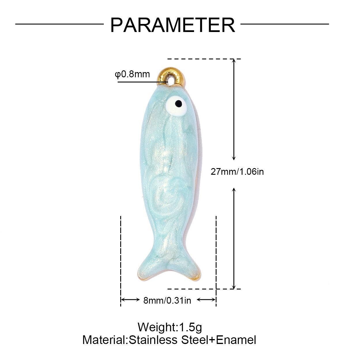 6pcs/pack Stainless Steel Natural Stone Evil Eye DIY Charms Enamel Fish Necklace Pendants Woman Heart Lock Jewelry Wholesale
