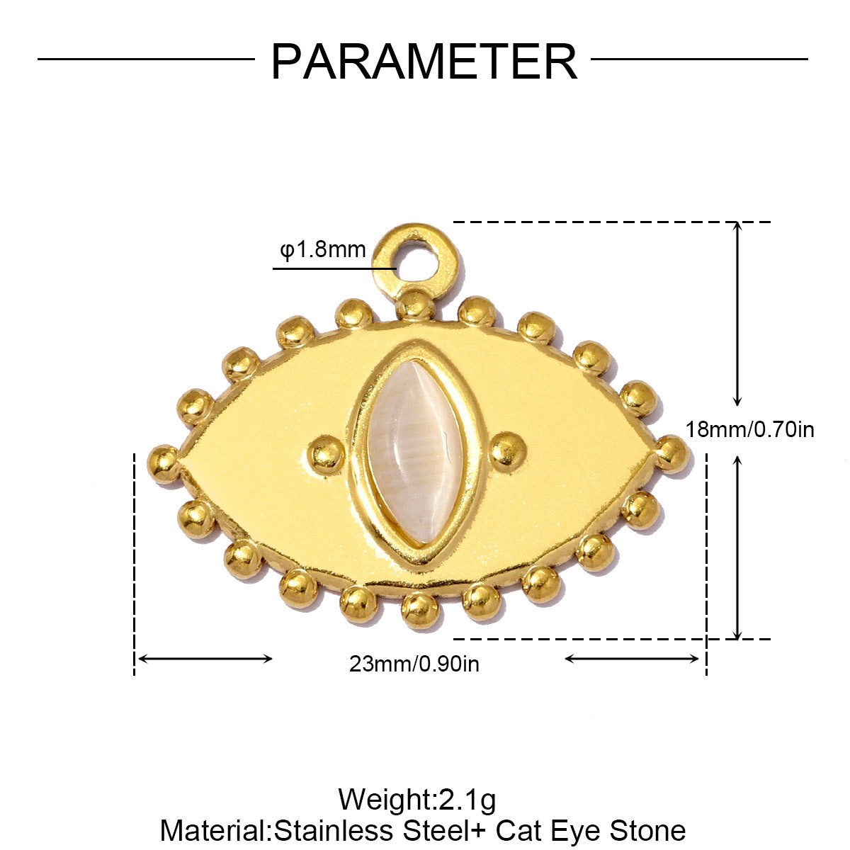 6pcs/pack Stainless Steel Natural Stone Evil Eye DIY Charms Enamel Fish Necklace Pendants Woman Heart Lock Jewelry Wholesale
