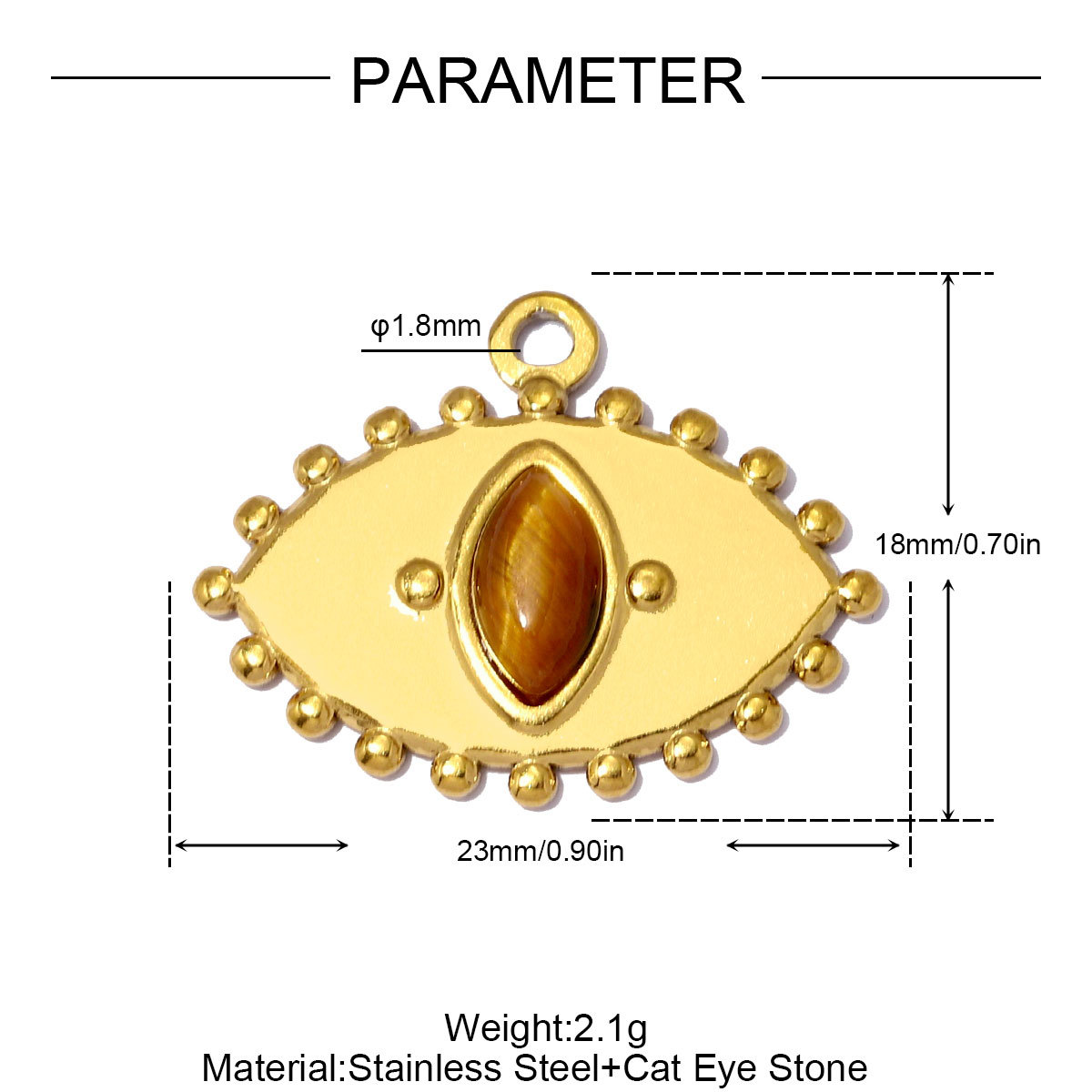 6pcs/pack Stainless Steel Natural Stone Evil Eye DIY Charms Enamel Fish Necklace Pendants Woman Heart Lock Jewelry Wholesale
