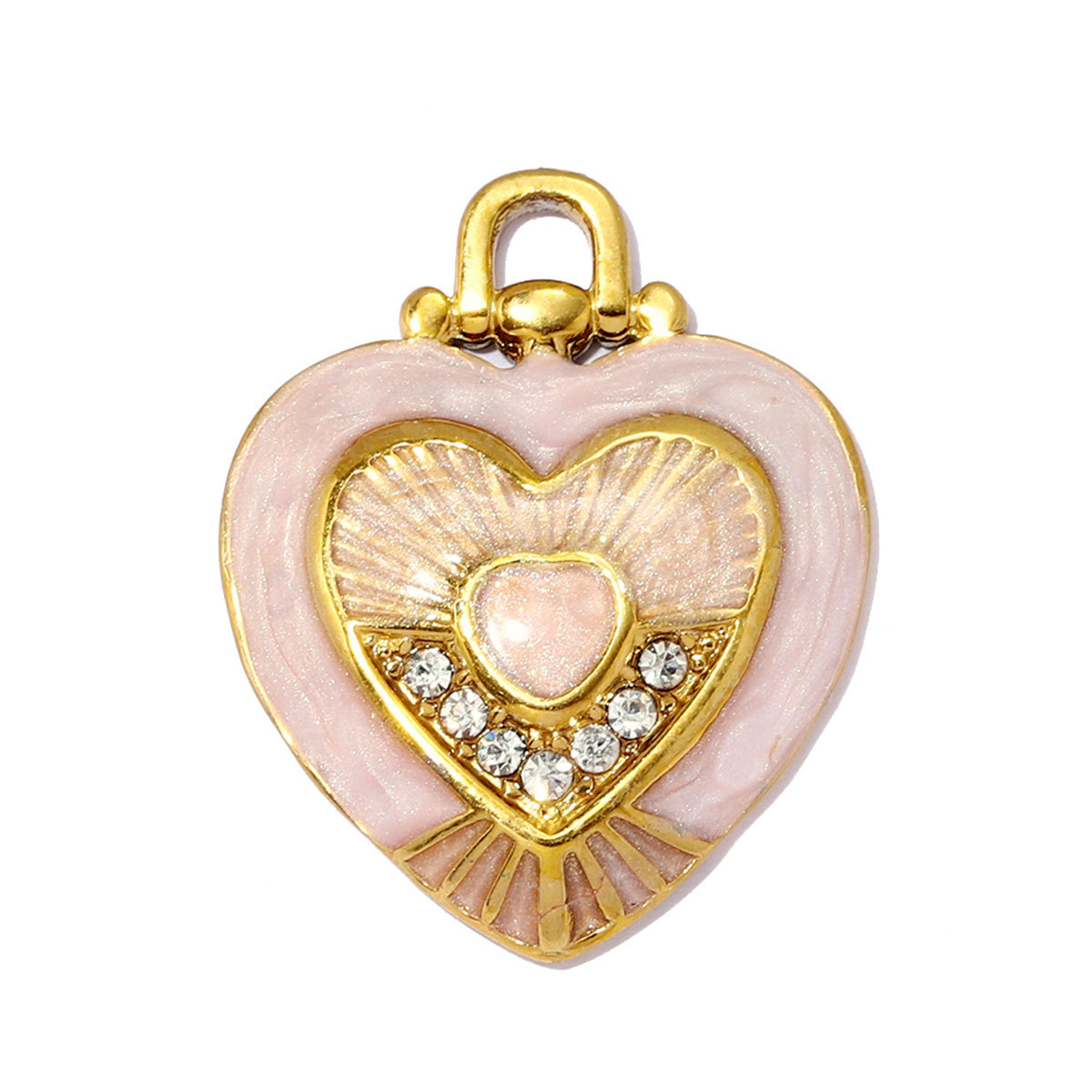 6pcs/pack Stainless Steel Natural Stone Evil Eye DIY Charms Enamel Fish Necklace Pendants Woman Heart Lock Jewelry Wholesale