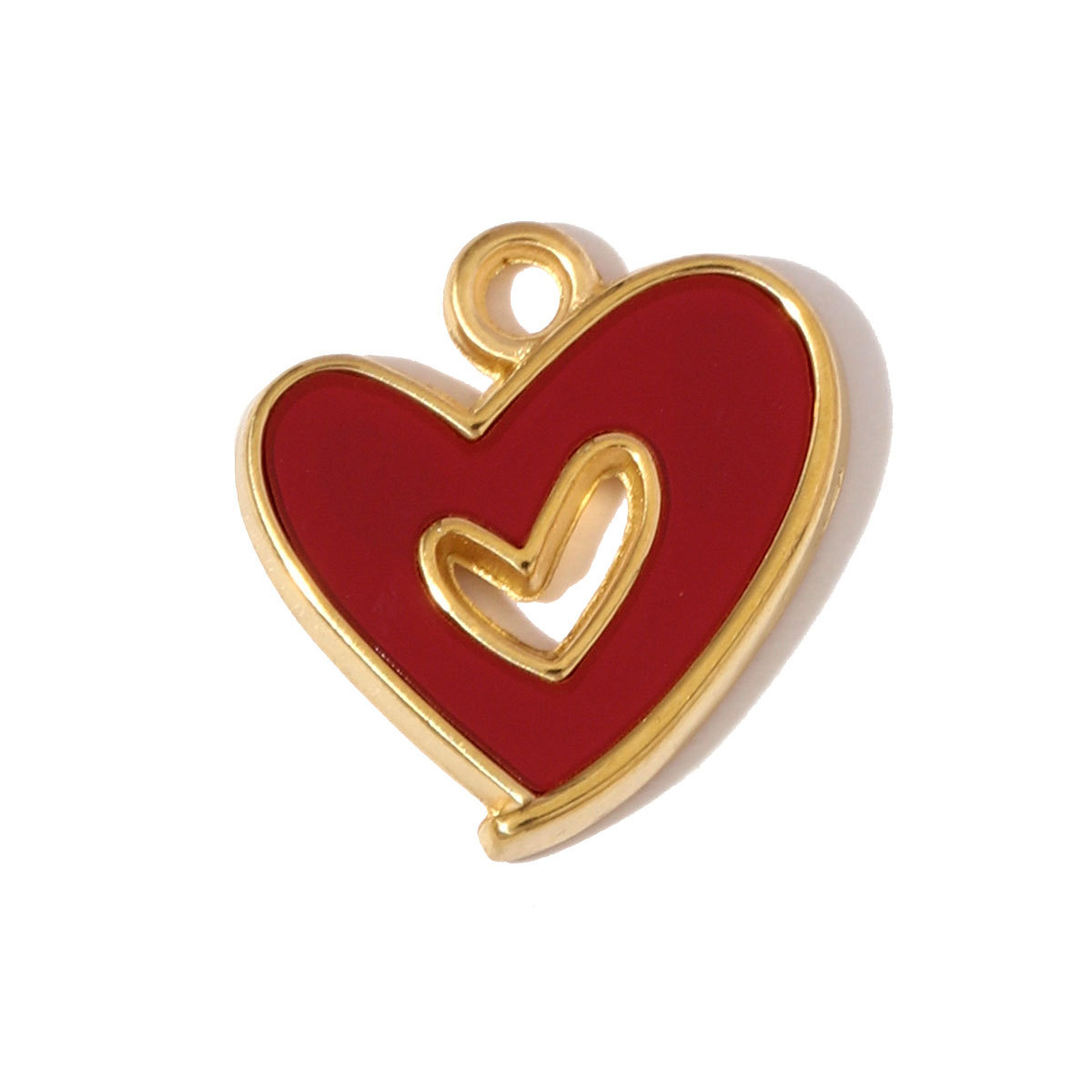 6pcs/pack Hollow Enamel Heart Stainless Steel Necklace Pendant Star Crescent Sunflower DIY Earring Charm Women High Heels Jewelry