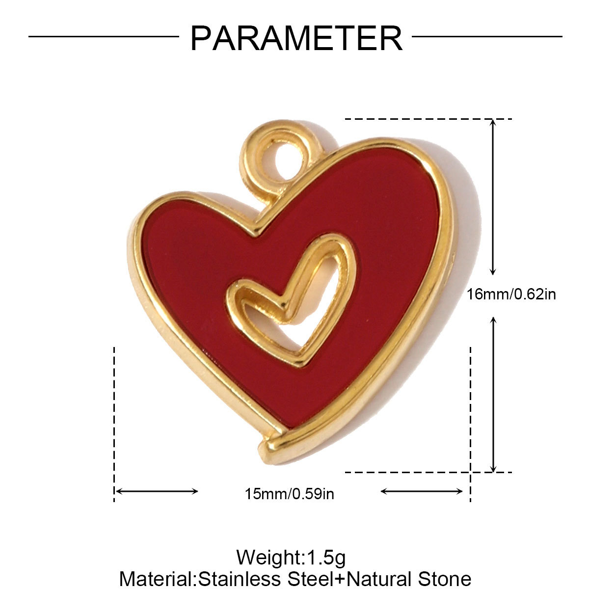 6pcs/pack Hollow Enamel Heart Stainless Steel Necklace Pendant Star Crescent Sunflower DIY Earring Charm Women High Heels Jewelry