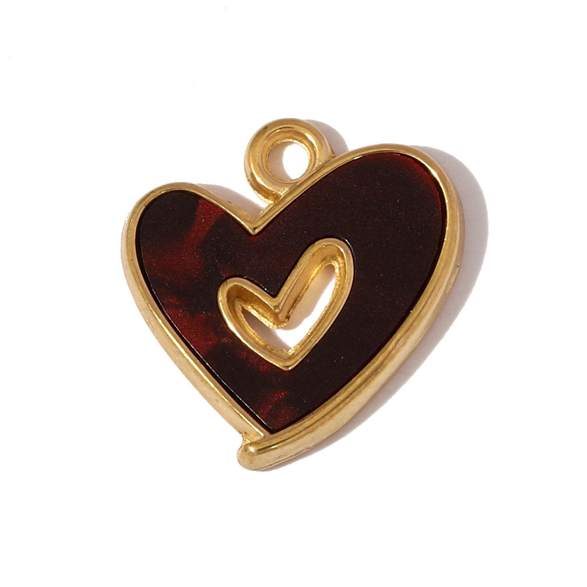 6pcs/pack Hollow Enamel Heart Stainless Steel Necklace Pendant Star Crescent Sunflower DIY Earring Charm Women High Heels Jewelry