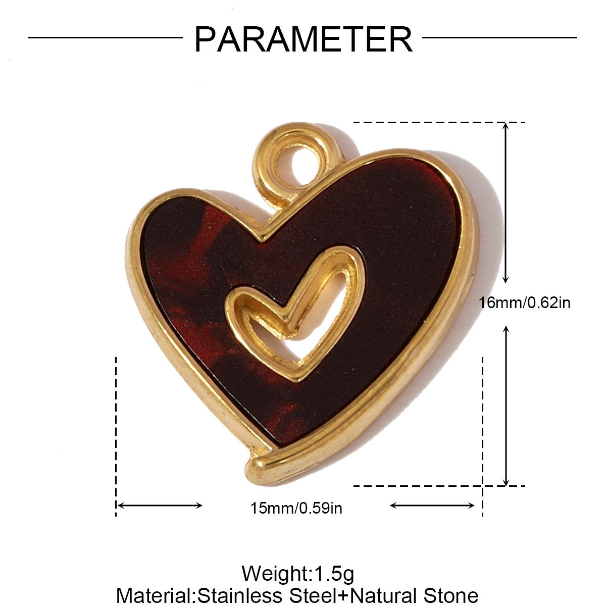 6pcs/pack Hollow Enamel Heart Stainless Steel Necklace Pendant Star Crescent Sunflower DIY Earring Charm Women High Heels Jewelry